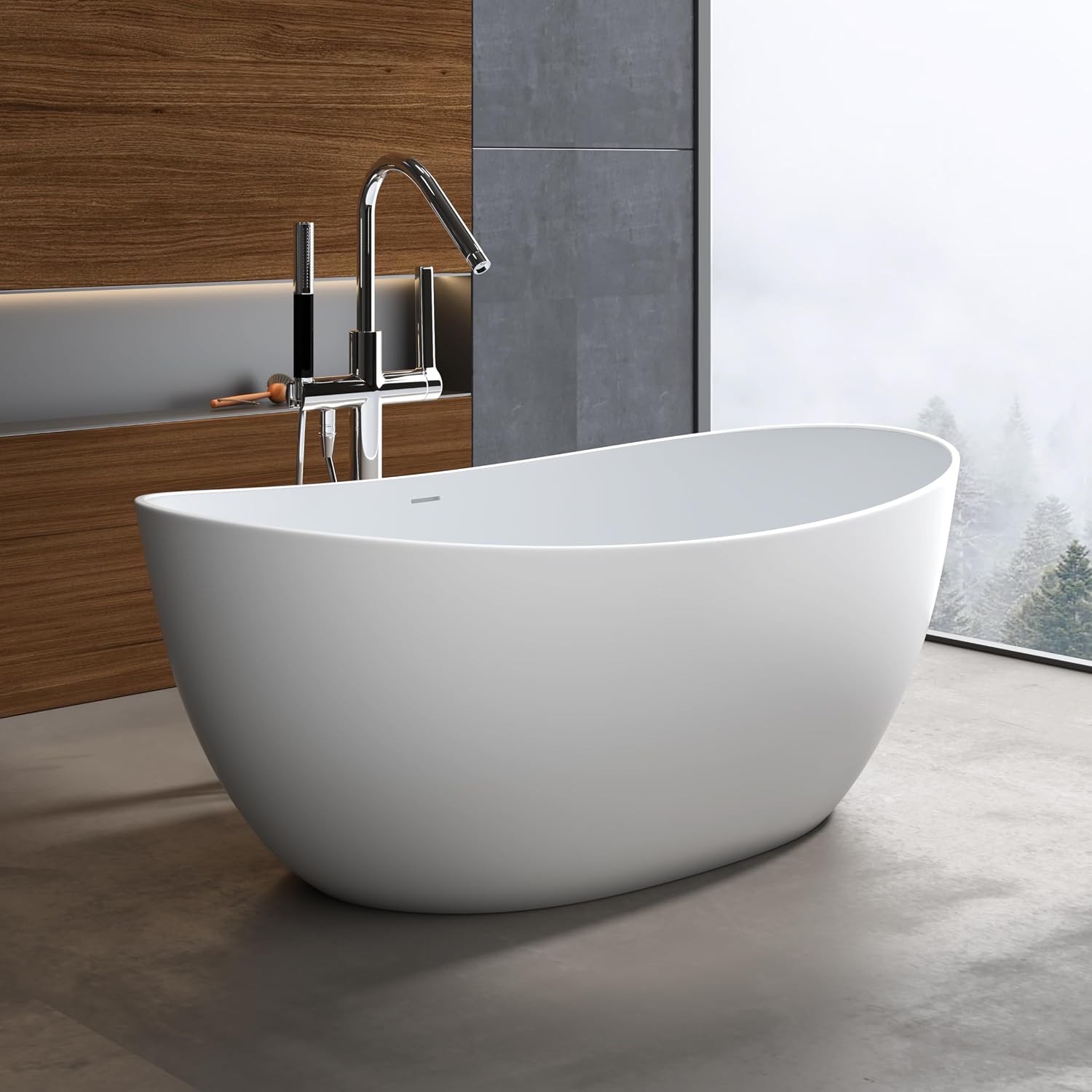 65'' Freestanding Stone Resin Bathtub