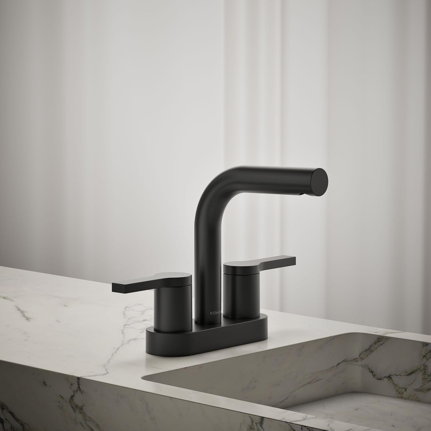 KOHLER K-33591-4-BL Elate® Centerset Bathroom Sink Faucet, Bathroom Faucets, 1.2 GPM, Matt